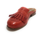 Scarpe donna Elite sabot con frange in pelle rosso Pompei DS21EL02