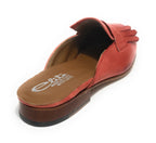 Scarpe donna Elite sabot con frange in pelle rosso Pompei DS21EL02