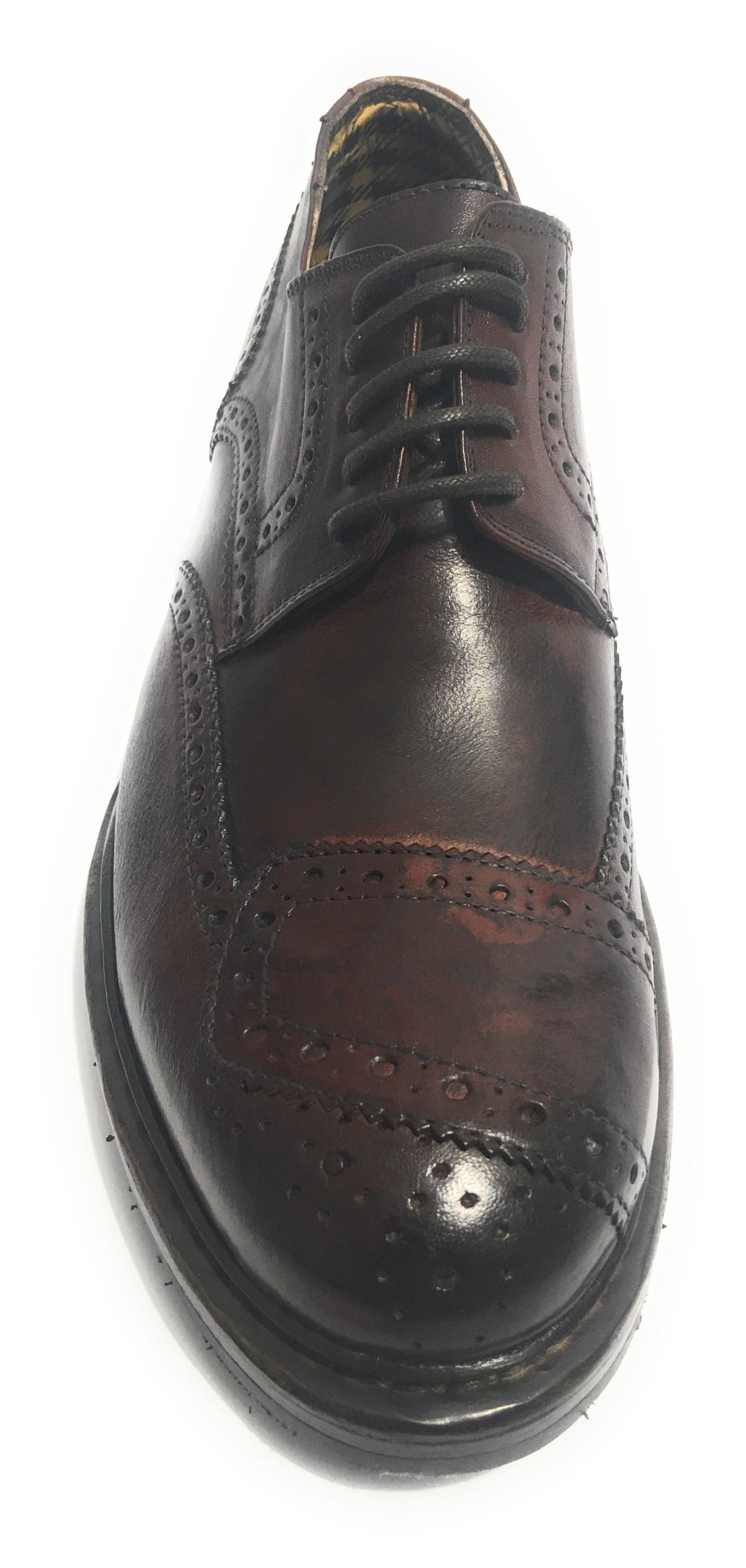 Scarpe uomo Cavallini brogue allacciata in pelle color cognac hand made U18CA01