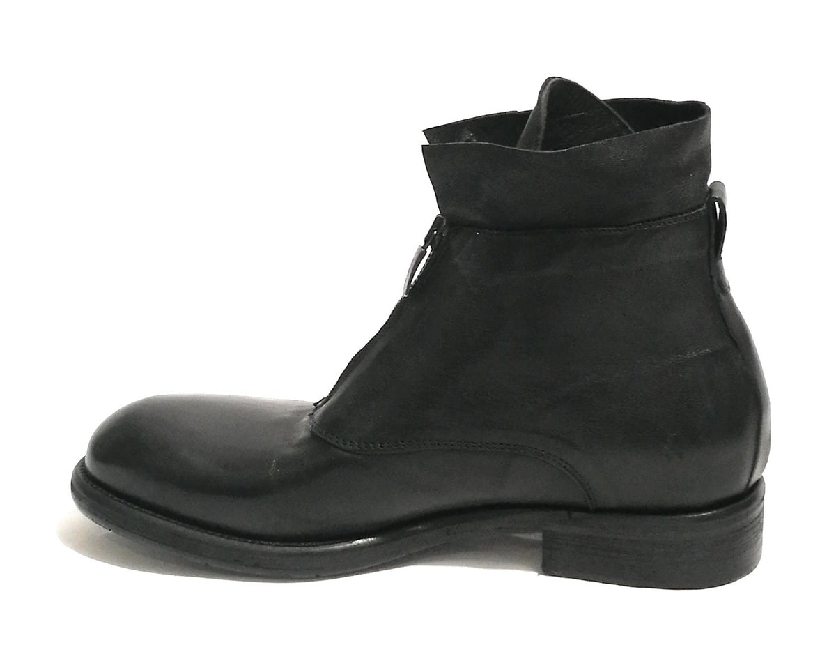 Scarpe Ton Goût polacchino a zip uomo stivaletto pelle nero U19TG01