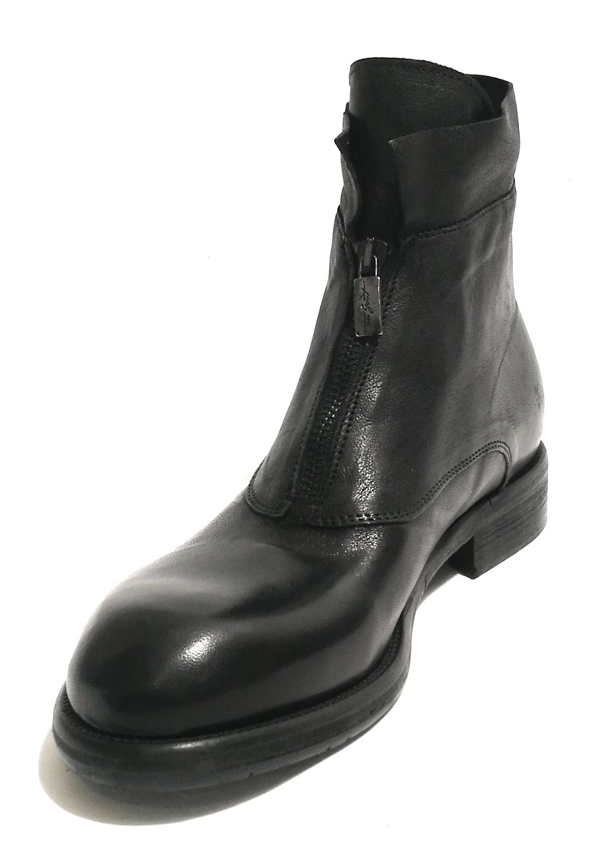Scarpe Ton Goût polacchino a zip uomo stivaletto pelle nero U19TG01