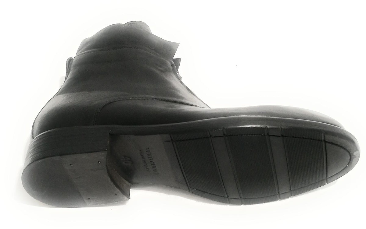 Scarpe Ton Goût polacchino a zip uomo stivaletto pelle nero U19TG01