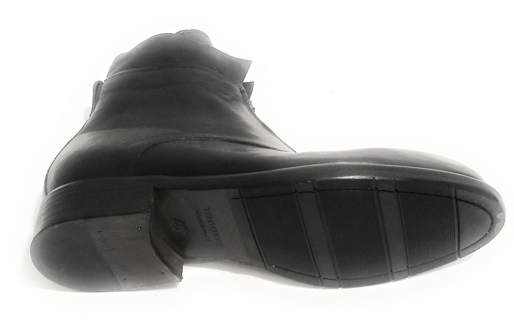 Scarpe Ton Goût polacchino a zip uomo stivaletto pelle nero U19TG01