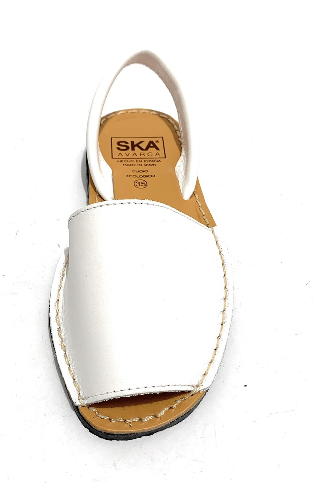 Sandalo donna minorchina Ska Shoes Ibiza pelle nappa bianco DS22SK23