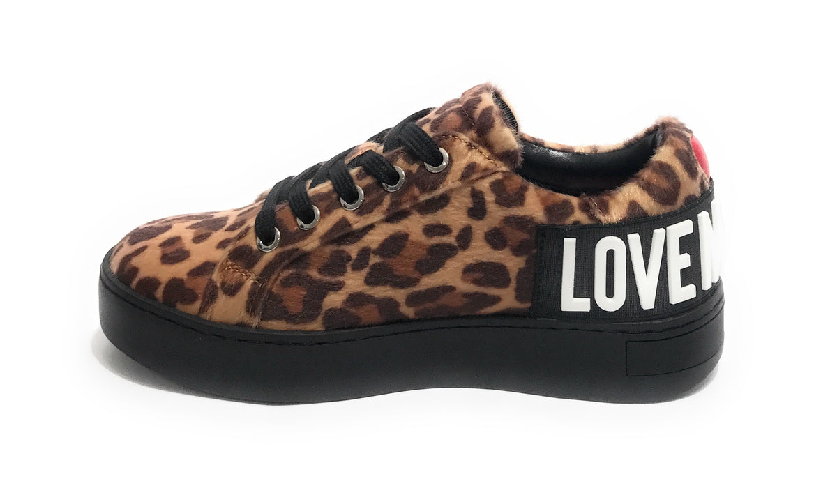 Scarpe donna Love Moschino sneaker in ecopelle cavallino leopard D22MO07 JA15573
