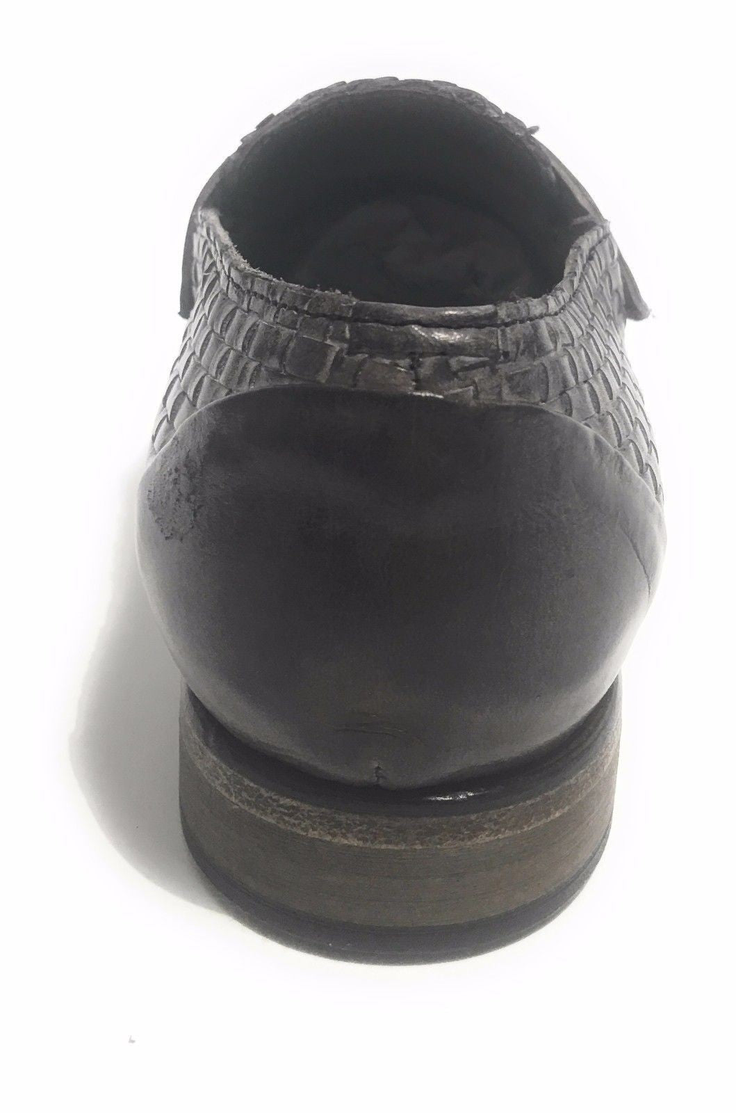 SCARPE UOMO CAVALLINI MOCASSINO F.CUOIO PELLE INTRECCIATA A MANO GREY US17CA04