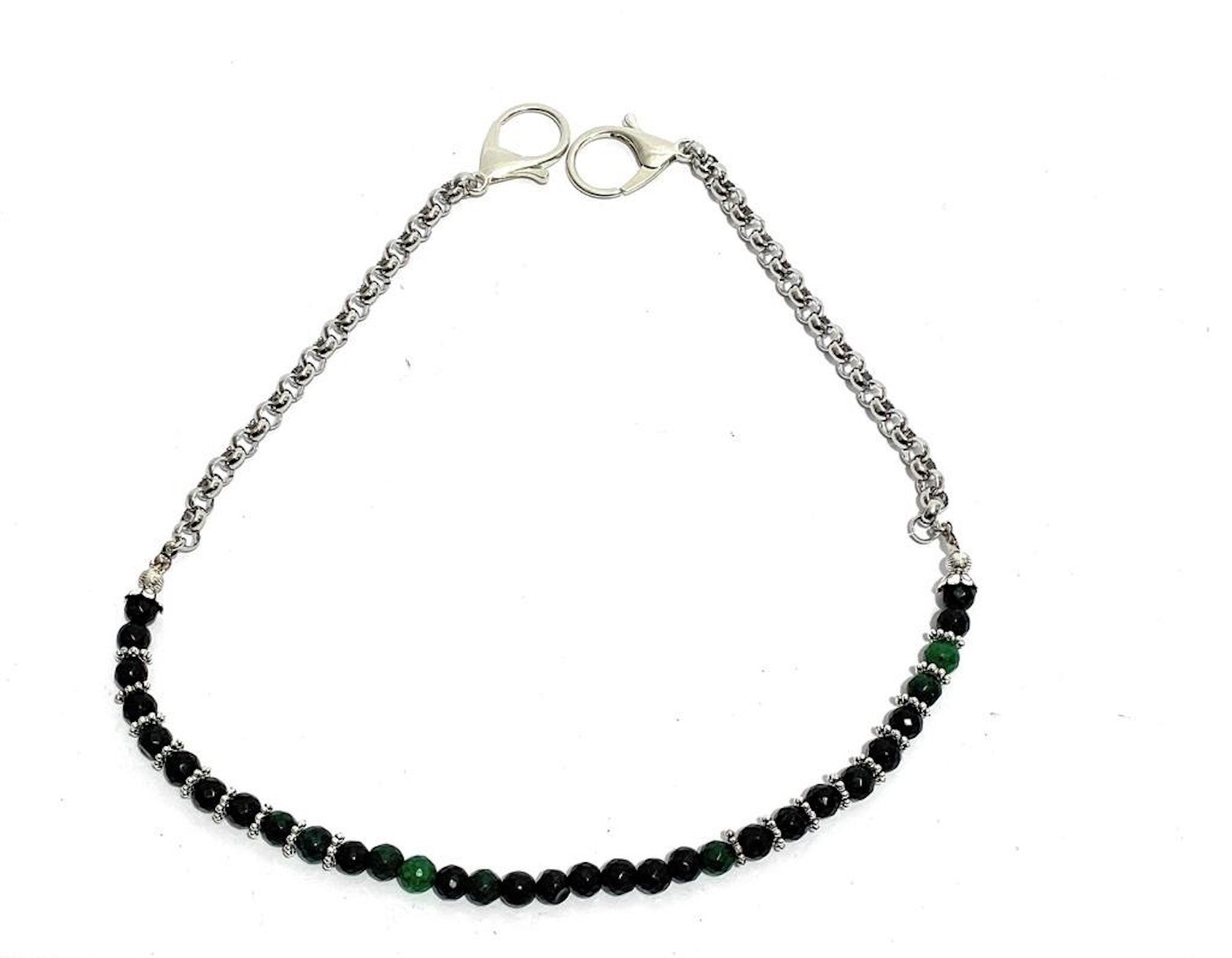 CATENA PER PORTAFOGLI/ JEANS SODA STONE PIETRE DURE SEMINOBILI AGATA VERDE SODA20