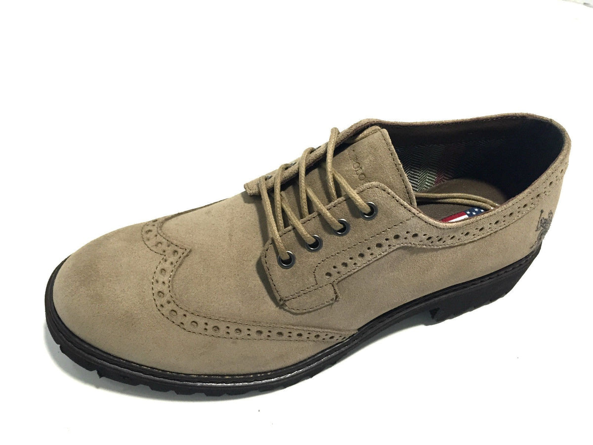 SCARPE DONNA US POLO FRANCESINA IN CAMOSCIO TAUPE  DOPPIO  CARRARMATO  D16UP04