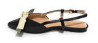 Scarpe donna Elite sabot con tallone aperto a punta in pelle colore nero DS22EL08 4525