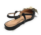 Scarpe donna Elite sabot con tallone aperto a punta in pelle colore nero DS22EL08 4525