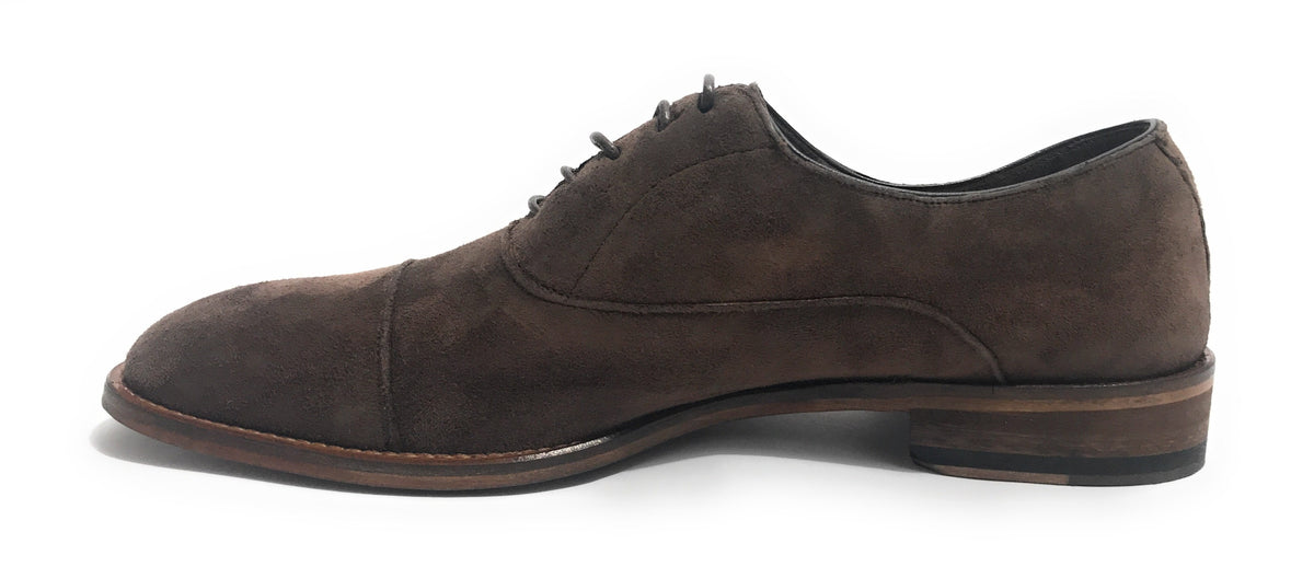 SCARPE UOMO BEN.TER FRANCESINA IN PELLE SCAMOSCIATA COL. TESTA DI MORO FATTA MANO US18BT25