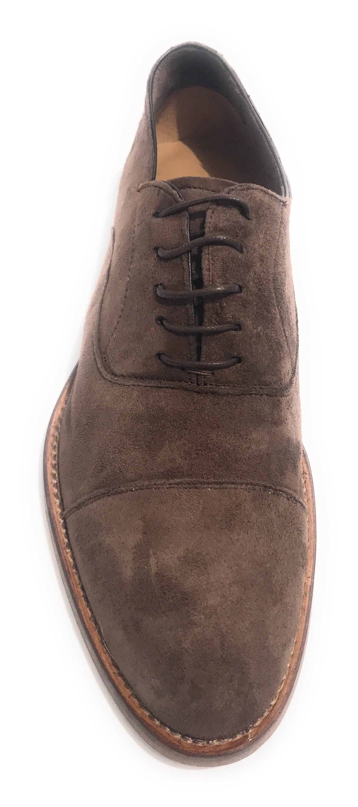 SCARPE UOMO BEN.TER FRANCESINA IN PELLE SCAMOSCIATA COL. TESTA DI MORO FATTA MANO US18BT25