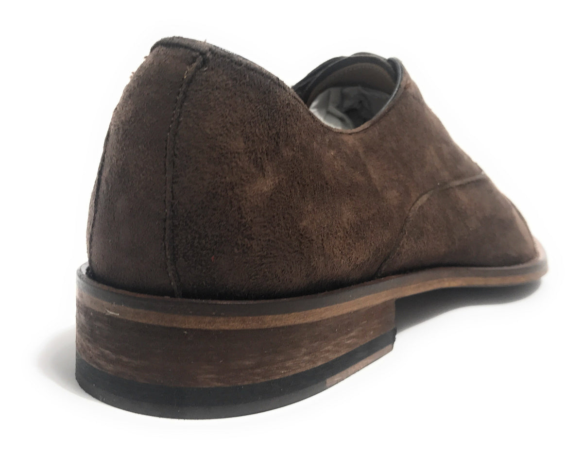 SCARPE UOMO BEN.TER FRANCESINA IN PELLE SCAMOSCIATA COL. TESTA DI MORO FATTA MANO US18BT25