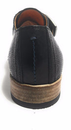 Scarpe uomo Lorenzi con fibbia in pelle burrattata safari nero US17LO03