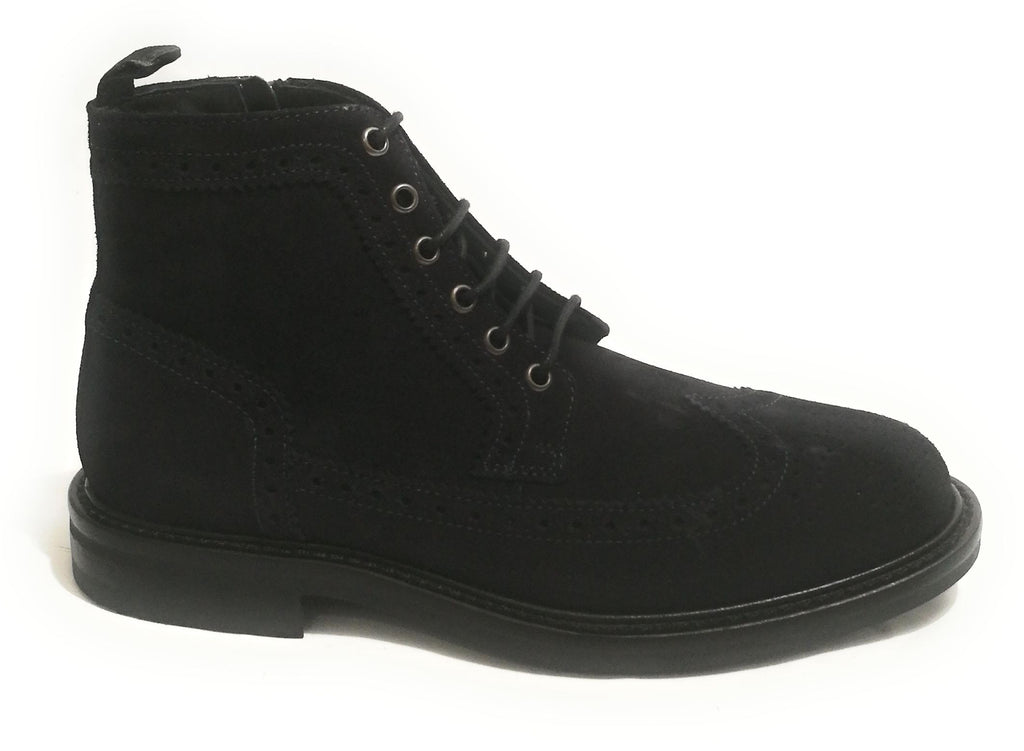 POLACCHINO UOMO ANTICA CUOIERIA MOD. VELOUR PELLE SCAMOSCIATA BLU U19AC06