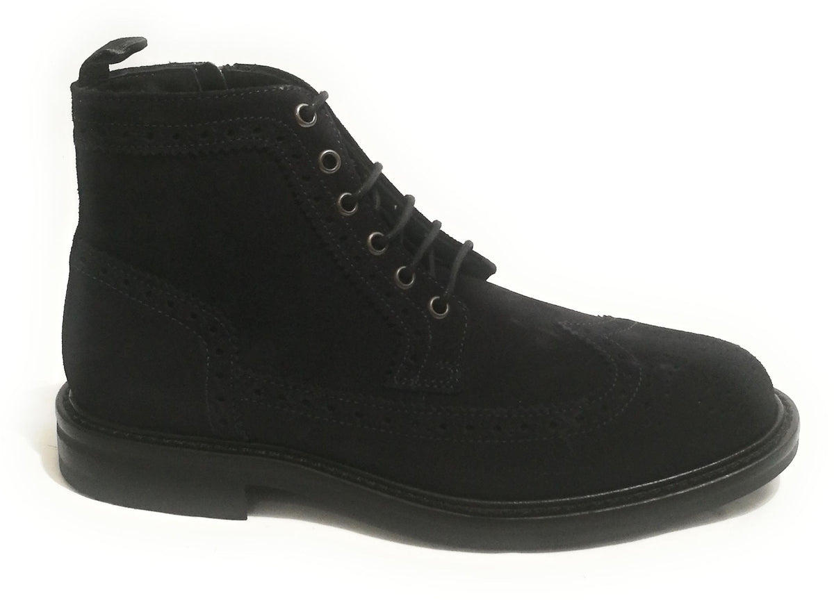 POLACCHINO UOMO ANTICA CUOIERIA MOD. VELOUR PELLE SCAMOSCIATA BLU U19AC06