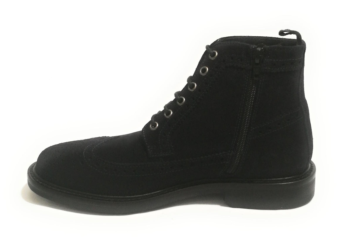 POLACCHINO UOMO ANTICA CUOIERIA MOD. VELOUR PELLE SCAMOSCIATA BLU U19AC06