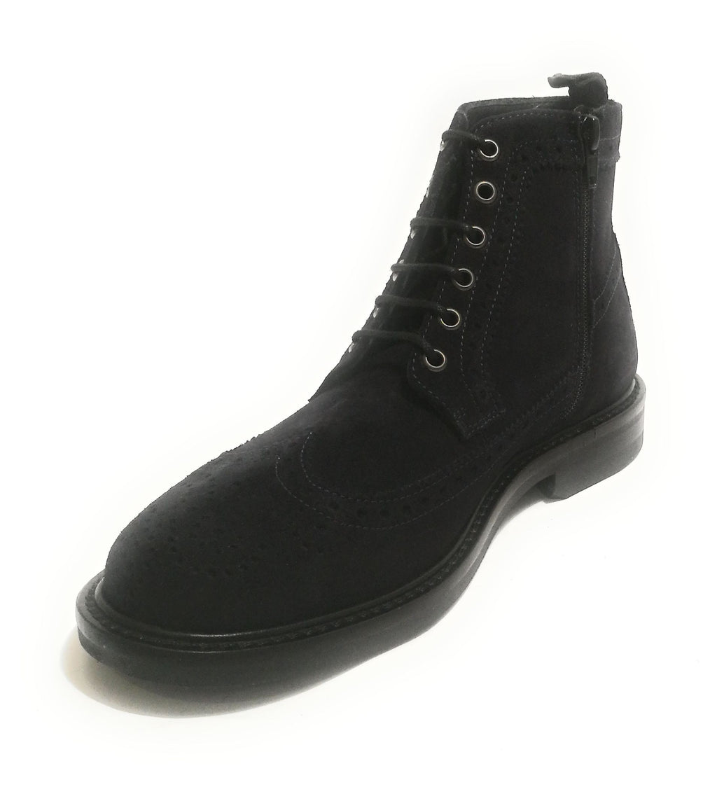 POLACCHINO UOMO ANTICA CUOIERIA MOD. VELOUR PELLE SCAMOSCIATA BLU U19AC06