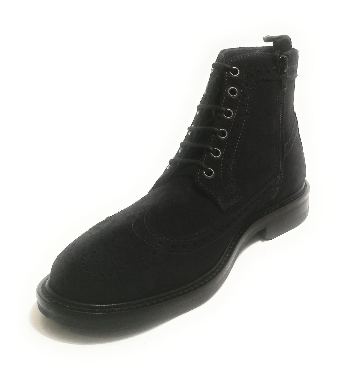 POLACCHINO UOMO ANTICA CUOIERIA MOD. VELOUR PELLE SCAMOSCIATA BLU U19AC06