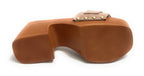Sandalo Guess Clarissa zoccolo TC 70 in pelle sand DS22GU69 FL6CSSLEA01