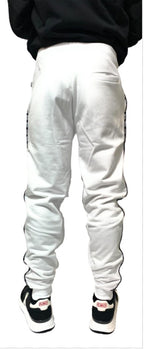 Pantalone Moschino in felpa A4314 con banda laterale colore bianco E21MO40