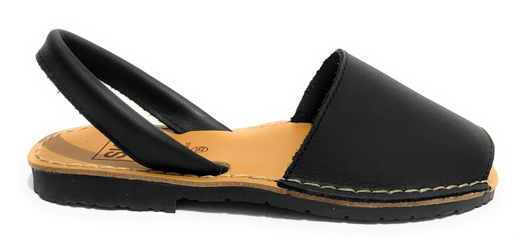 Sandalo da donna minorchina Ska Shoes Ibiza in pelle nappa nero DS22SK25