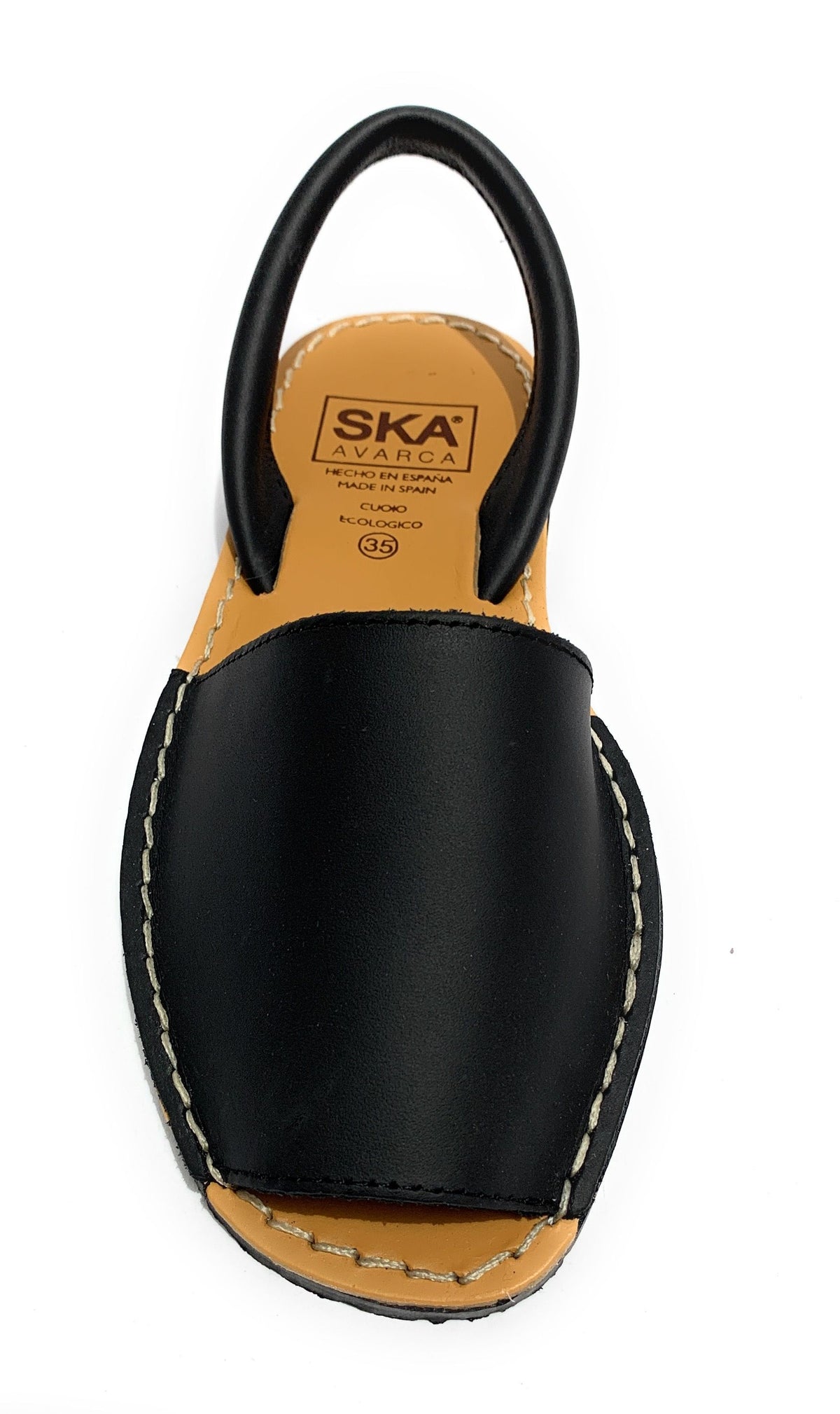 Sandalo da donna minorchina Ska Shoes Ibiza in pelle nappa nero DS22SK25