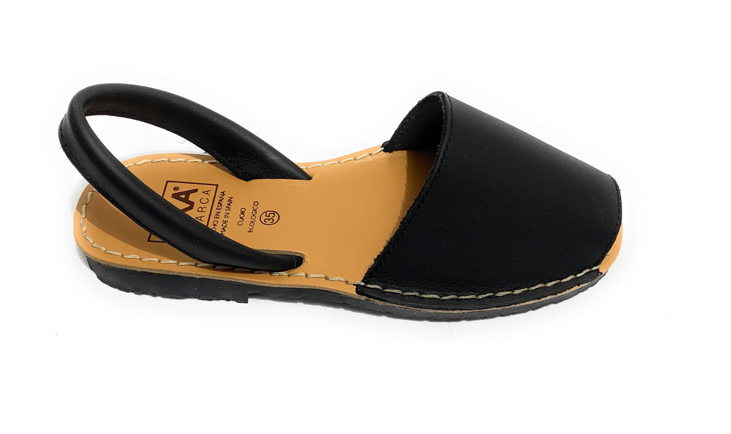 Sandalo da donna minorchina Ska Shoes Ibiza in pelle nappa nero DS22SK25