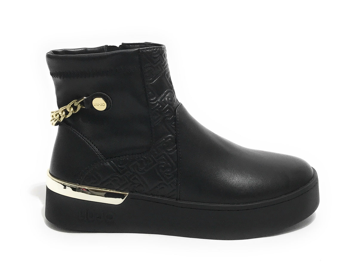 Scarpe donna Liu-Jo sneaker alto Silvia mid ecopelle nero D22LJ14 BF1087
