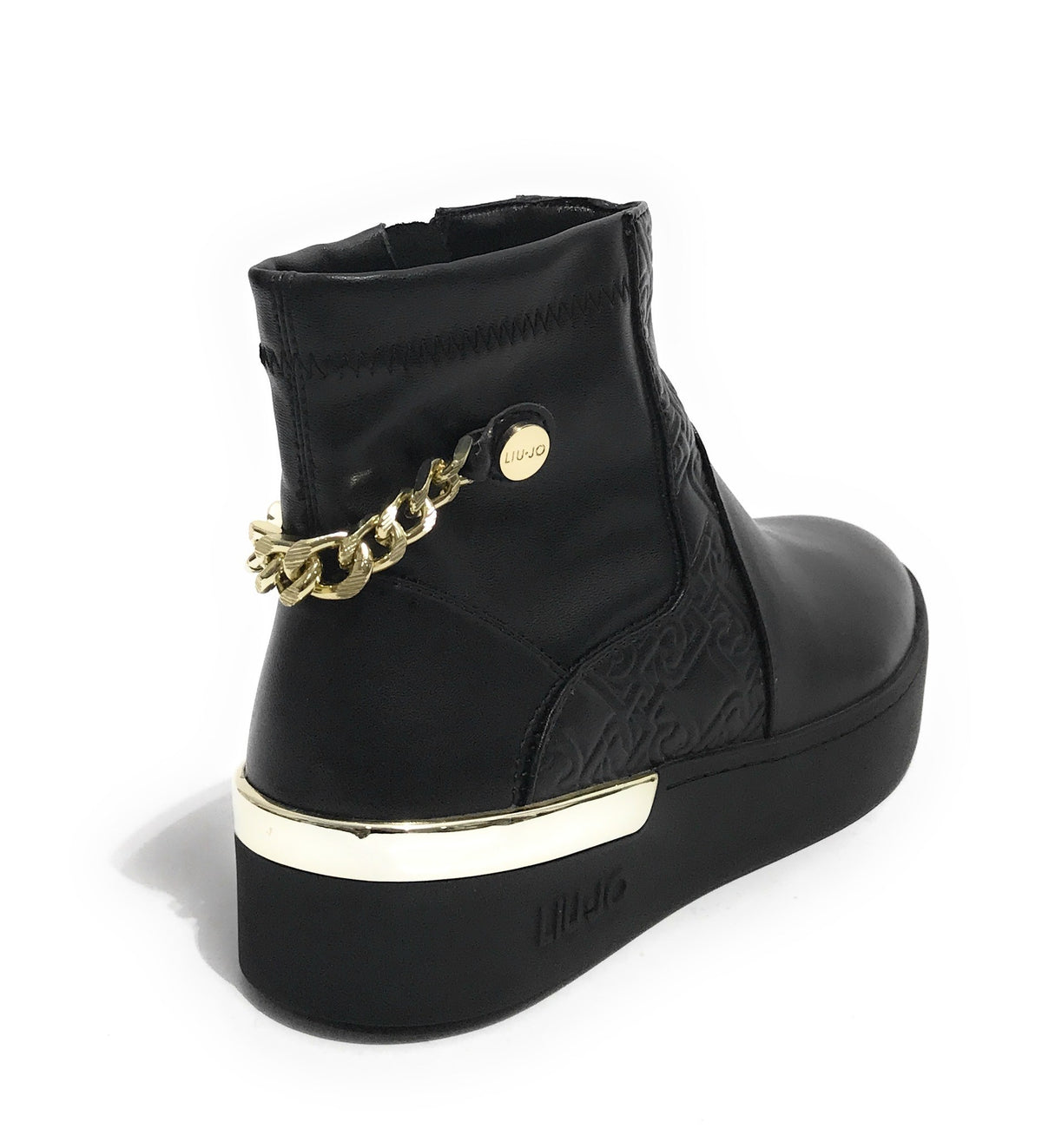 Scarpe donna Liu-Jo sneaker alto Silvia mid ecopelle nero D22LJ14 BF1087