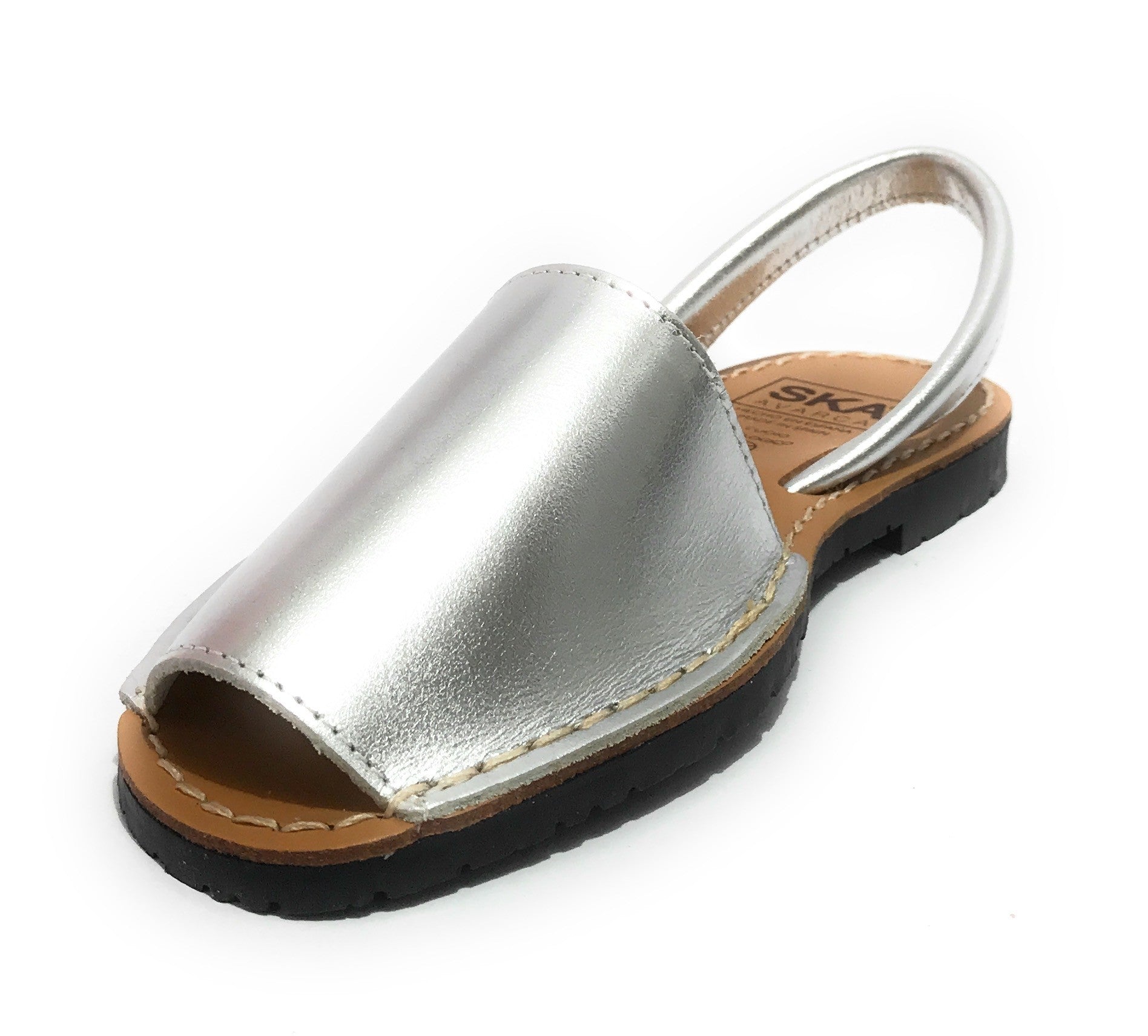 Sandalo donna minorchina Ska Shoes Ibiza in pelle silver DS22SK18