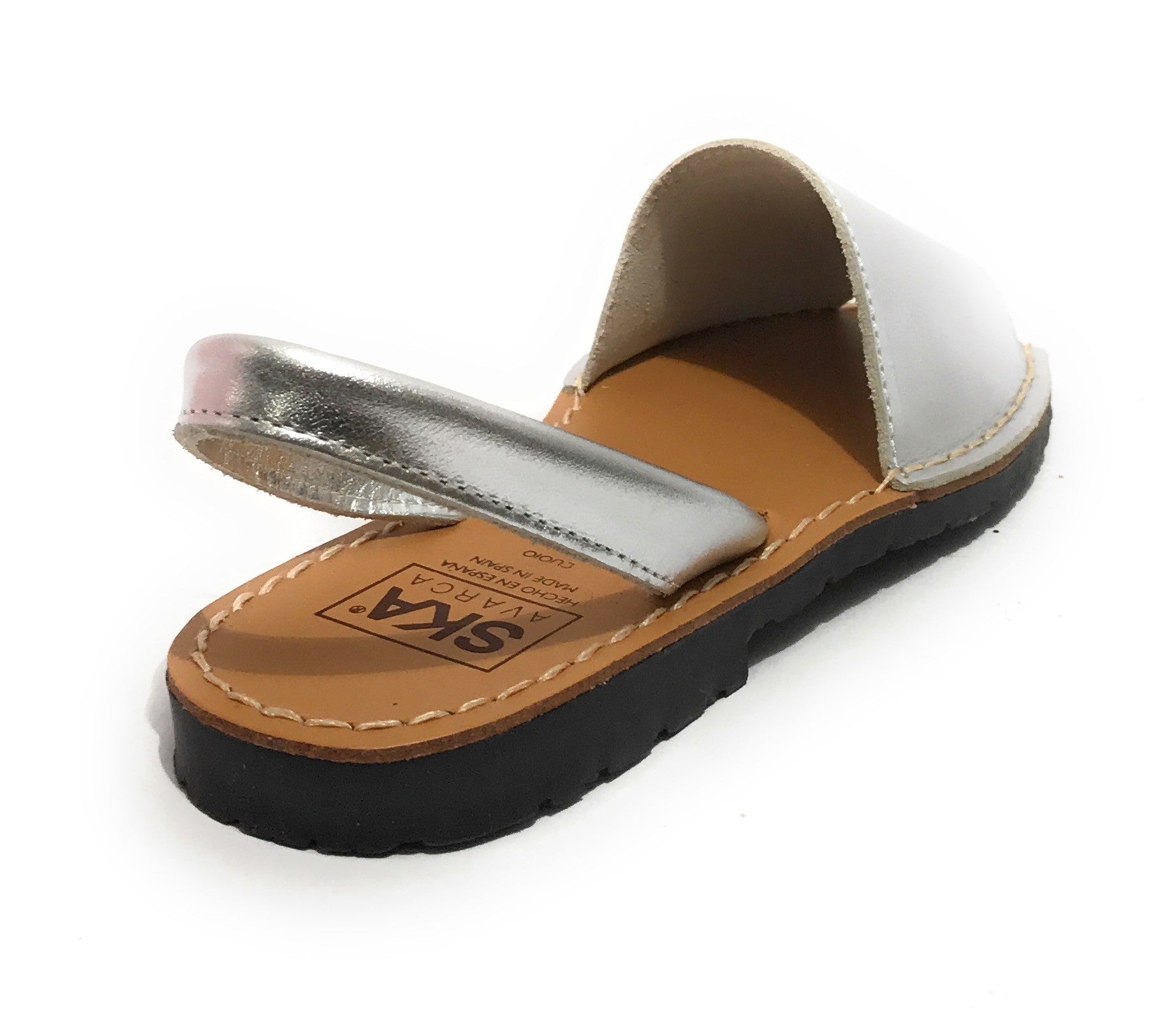 Sandalo donna minorchina Ska Shoes Ibiza in pelle silver DS22SK18