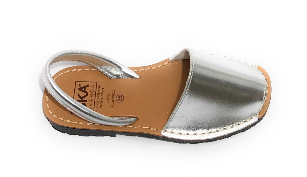 Sandalo donna minorchina Ska Shoes Ibiza in pelle silver DS22SK18