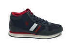 Scarpe U.S. Polo sneaker alto Nobil 008 in ecopelle/ tessuto blue uomo U23UP29