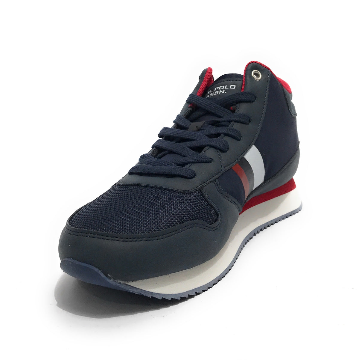 Scarpe U.S. Polo sneaker alto Nobil 008 in ecopelle/ tessuto blue uomo U23UP29