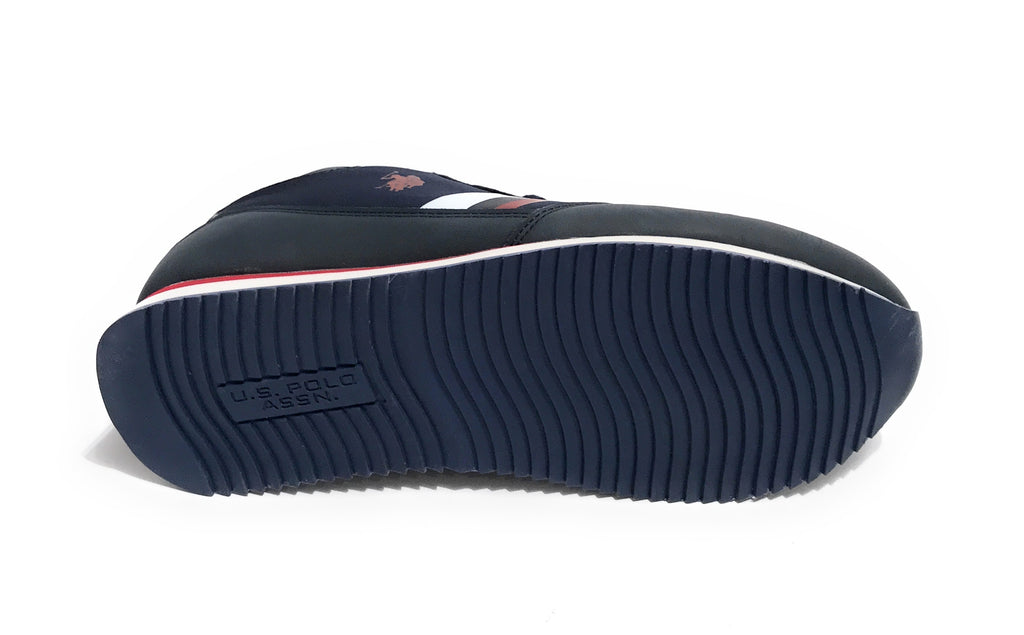 Scarpe U.S. Polo sneaker alto Nobil 008 in ecopelle/ tessuto blue uomo U23UP29