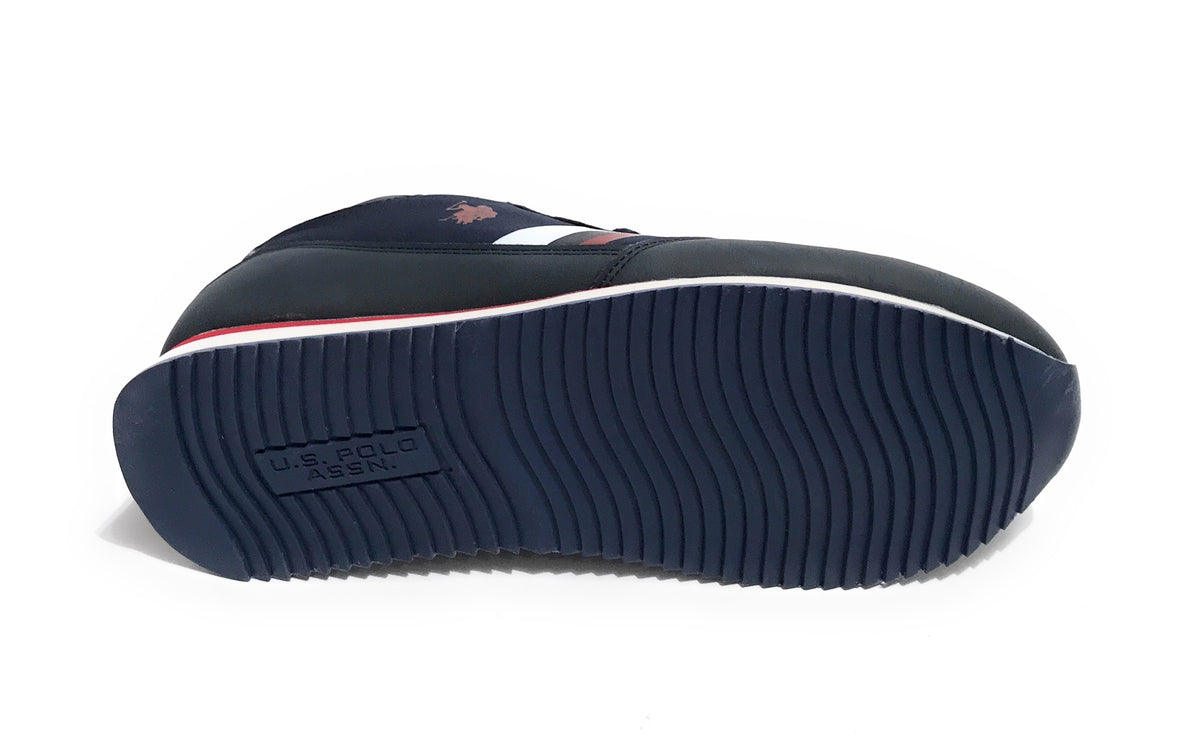 Scarpe U.S. Polo sneaker alto Nobil 008 in ecopelle/ tessuto blue uomo U23UP29