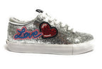 SCARPE DONNA SNEAKER LOVE MOSCHINO GLITTER SILVER /CUORE  DS18MO07