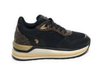 Scarpe donna US Polo sneaker Ophra005 in pelle/ tessuto black/ brown D23UP02