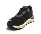 Scarpe donna US Polo sneaker Ophra005 in pelle/ tessuto black/ brown D23UP02
