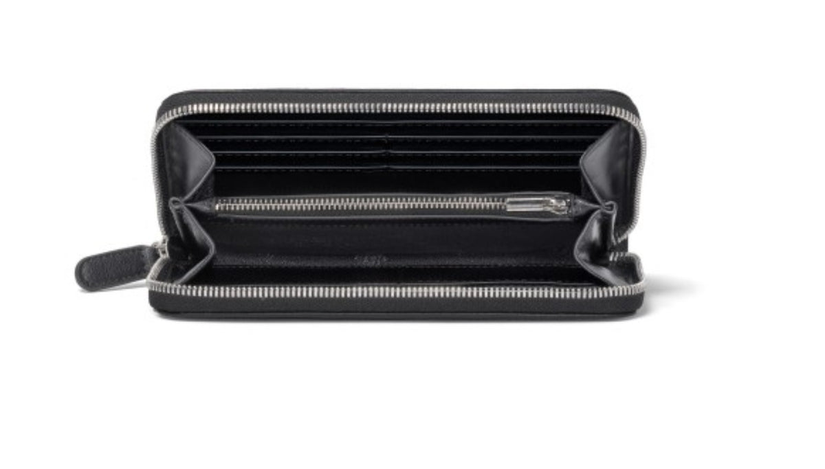 Portafoglio zip around Braccialini Font ecopelle/ tessuto nero A23BR04 B16410