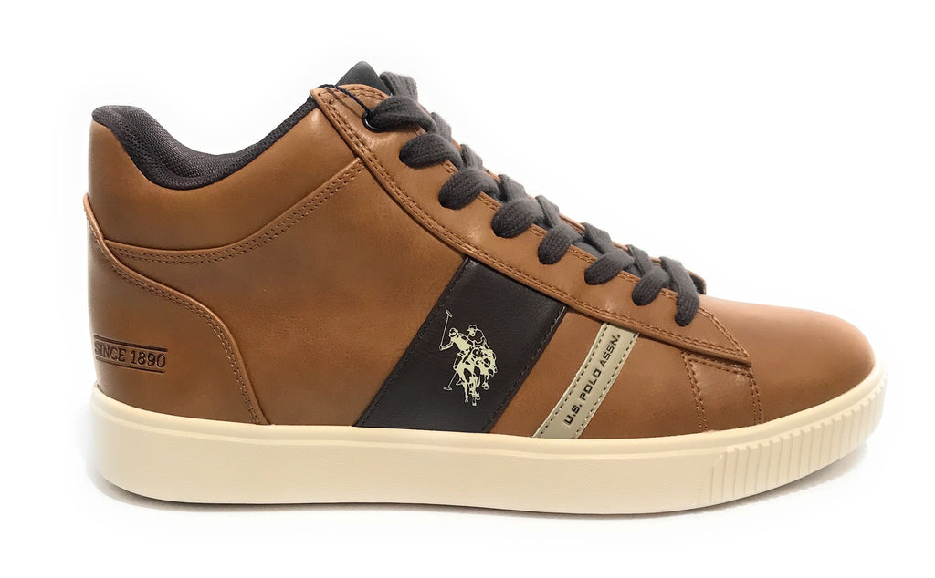 Scarpe U.S. Polo sneaker alto Tymes003 in ecopelle cuoio uomo U23UP21