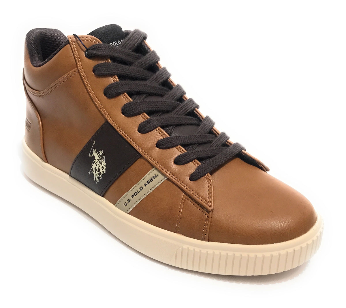 Scarpe U.S. Polo sneaker alto Tymes003 in ecopelle cuoio uomo U23UP21