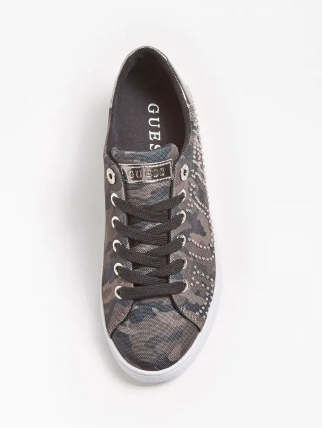 Scarpe donna sneaker Guess mod. Razz colore olive camouflage D21GU24