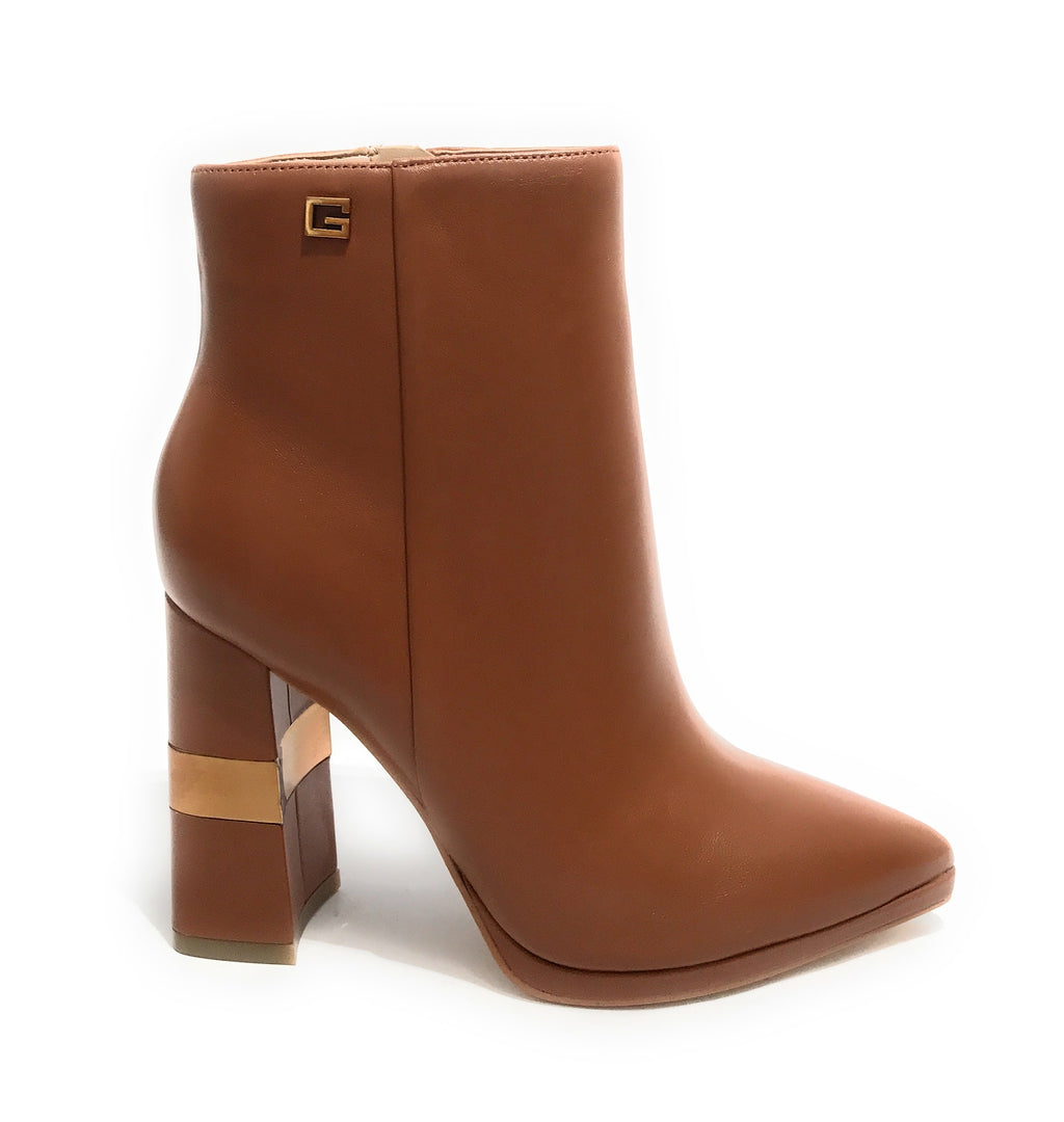 Scarpe donna Guess stivaletto a punta Edite in pelle cognac D22GU20 FL7EDILEA10
