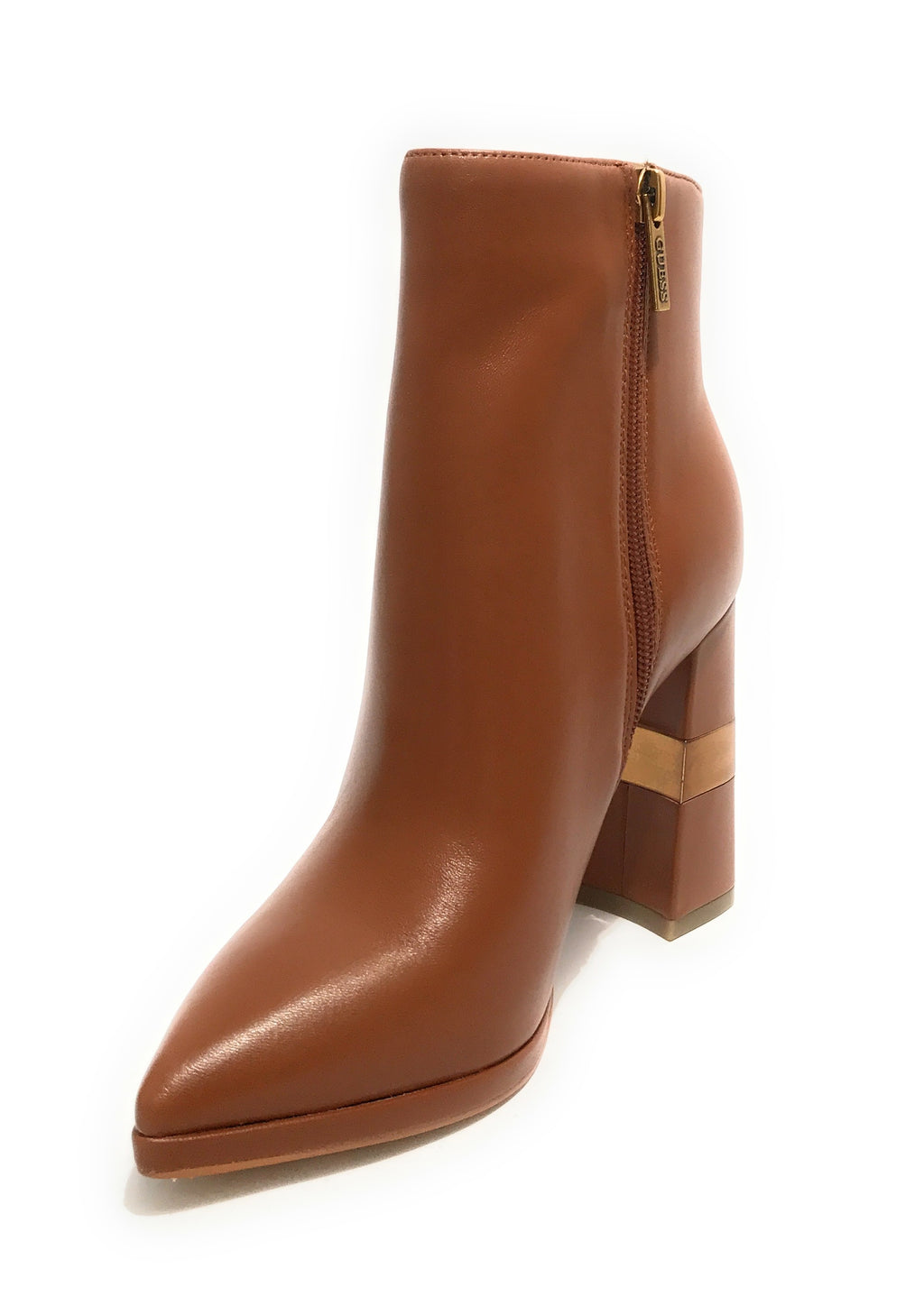Scarpe donna Guess stivaletto a punta Edite in pelle cognac D22GU20 FL7EDILEA10