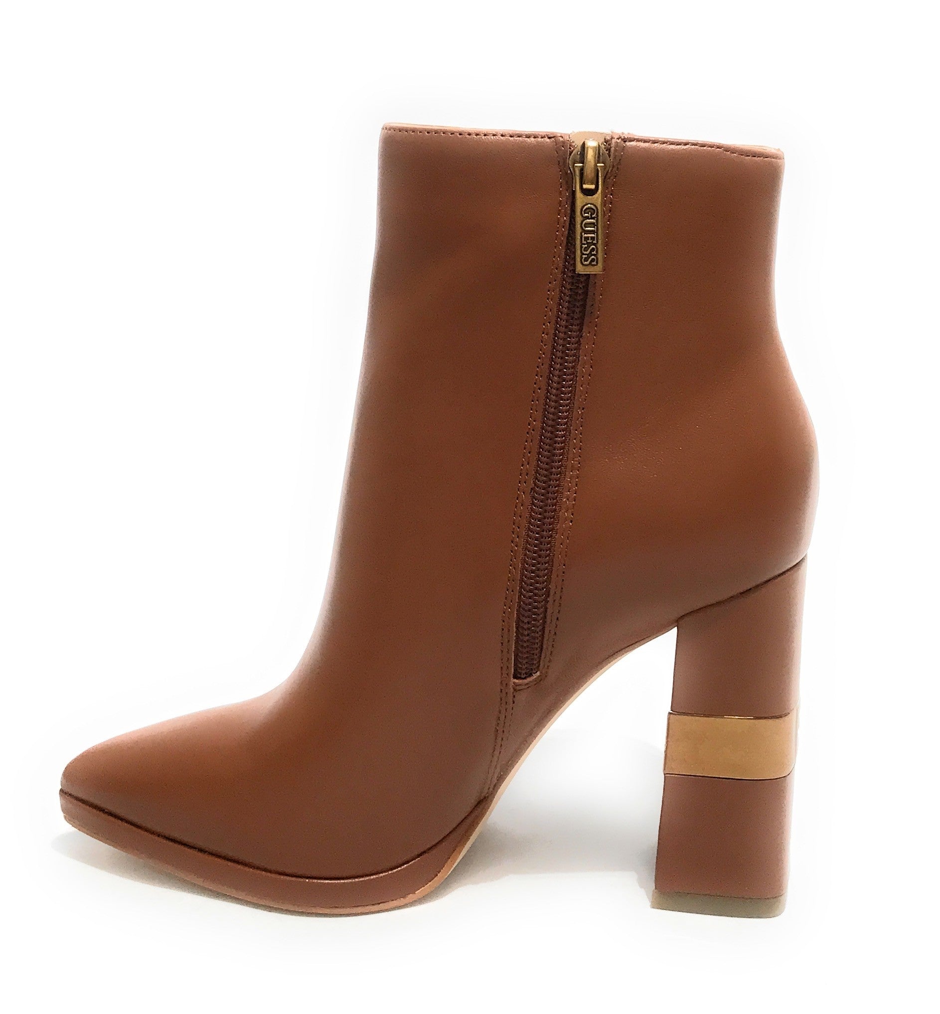 Scarpe donna Guess stivaletto a punta Edite in pelle cognac D22GU20 FL7EDILEA10
