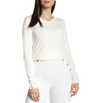 Maglia donna Guess Gena vn ls sweater cream white E23GU17 W2YR31Z2V62