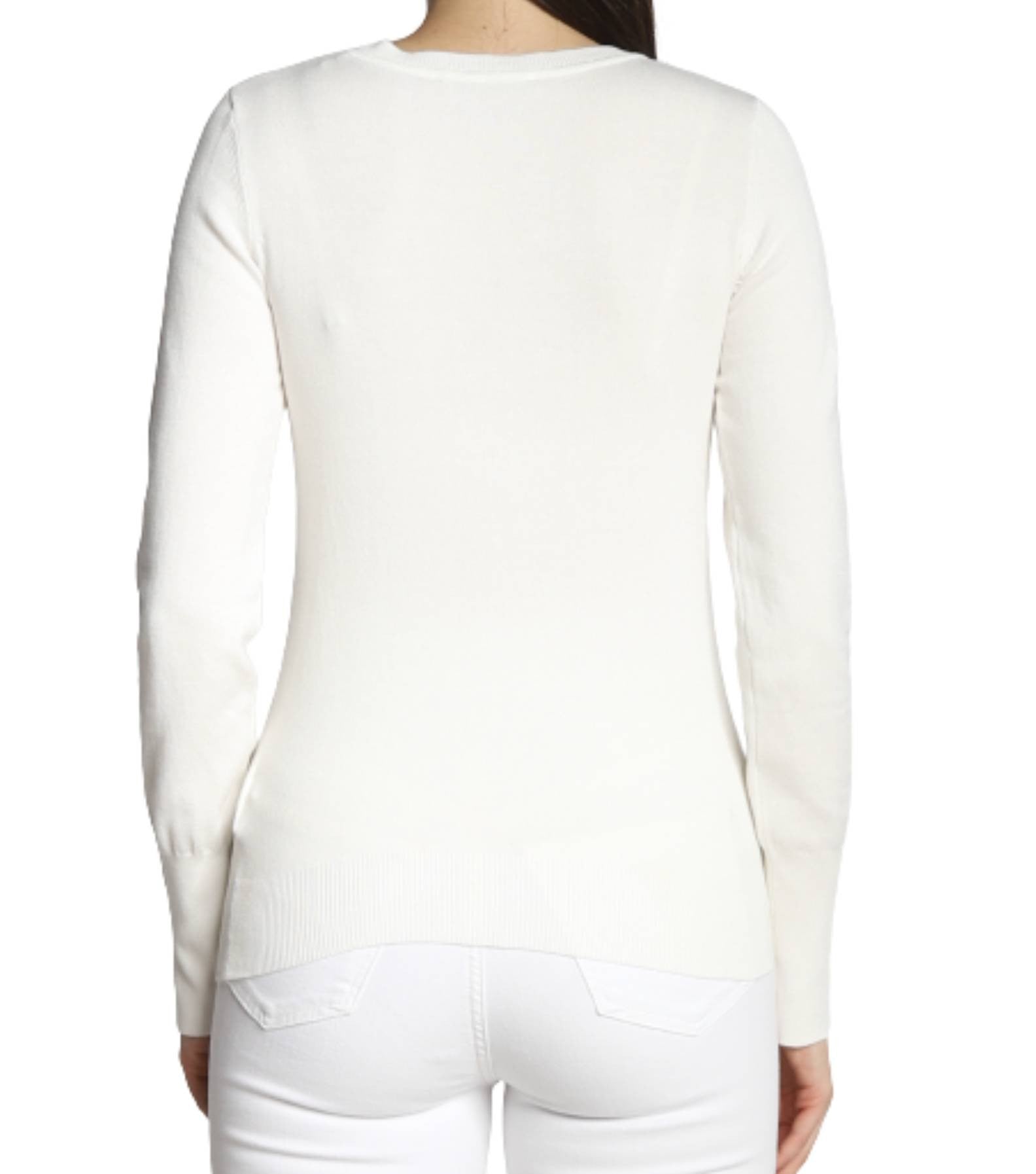 Maglia donna Guess Gena vn ls sweater cream white E23GU17 W2YR31Z2V62