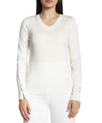 Maglia donna Guess Gena vn ls sweater cream white E23GU17 W2YR31Z2V62